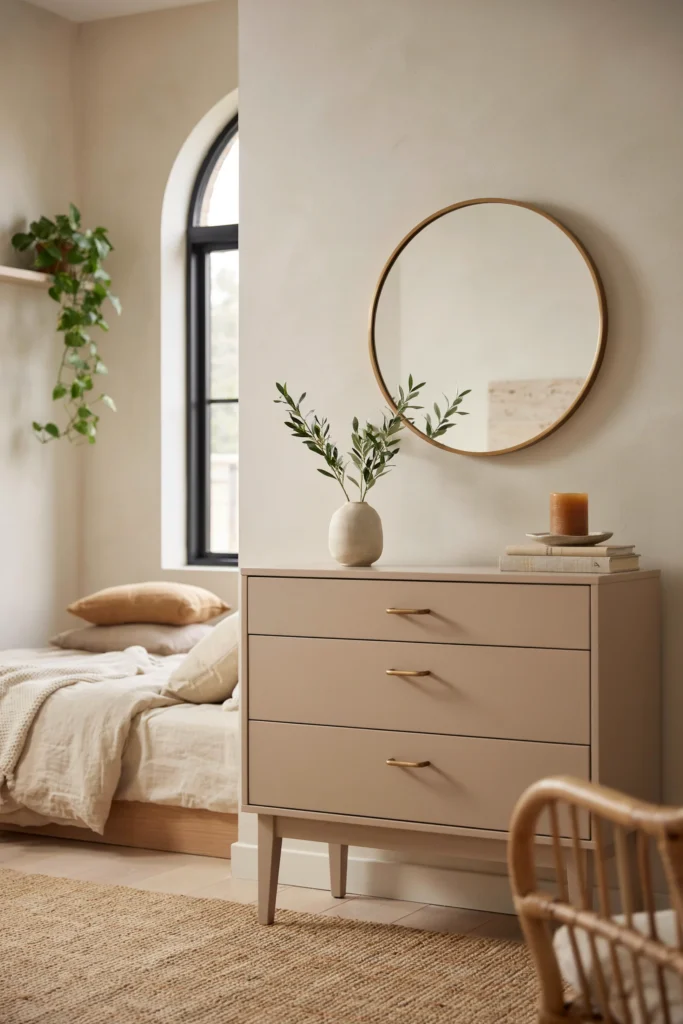 Double Drawer Vanity in Warm Neutral Tones