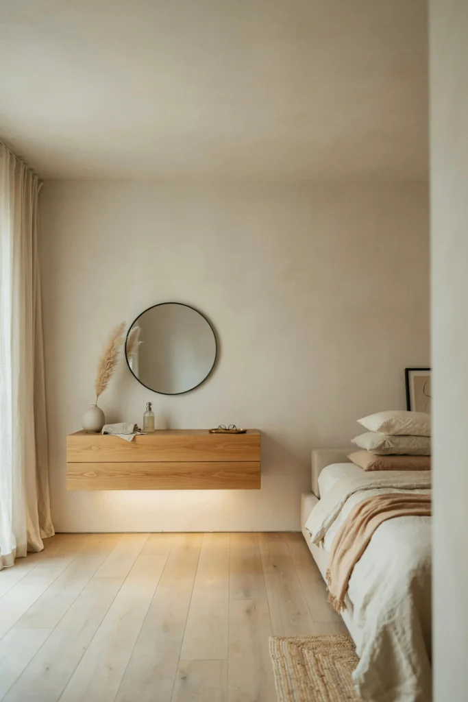 Floating Wood Vanity for an Airy Feel