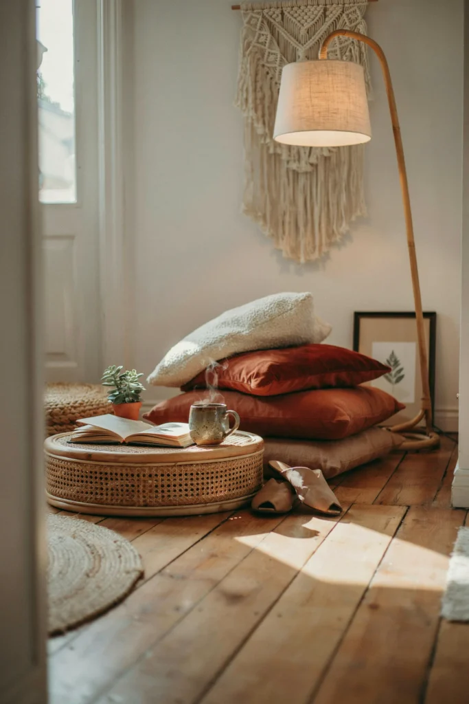 The Corner Floor Cushion Setup