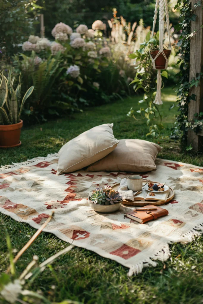 Lay Out Blankets and Floor Cushions