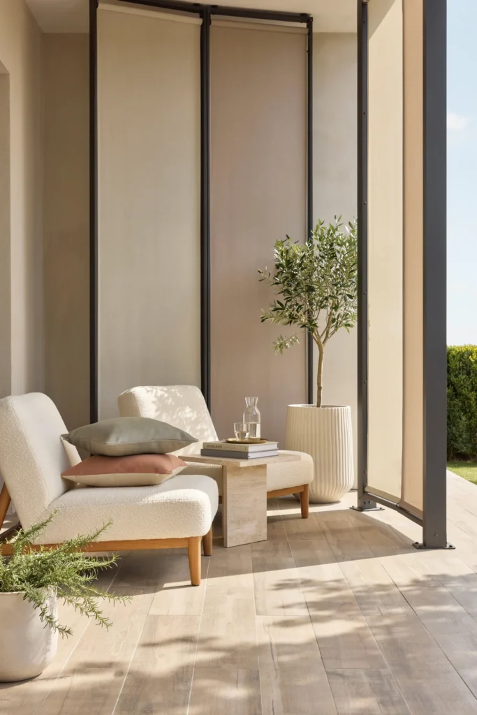 Freestanding Fabric Privacy Screens