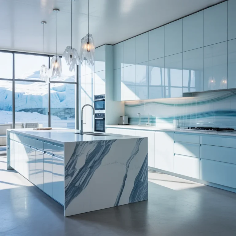 9 Glacier-Inspired Kitchen Ideas That Feel Cool, Bright, and Luxurious