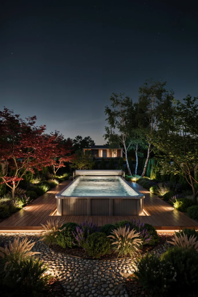Landscape Spotlights Around the Pool