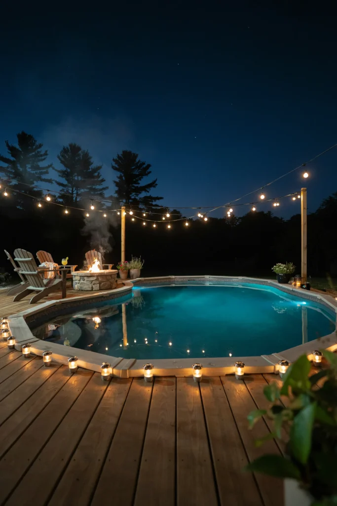The Nighttime Glow Pool With LED Lighting