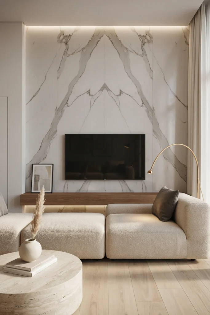 Marble-Look Media Wall
