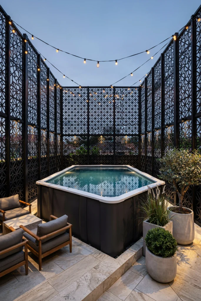 Matte Black Metal Privacy Screens