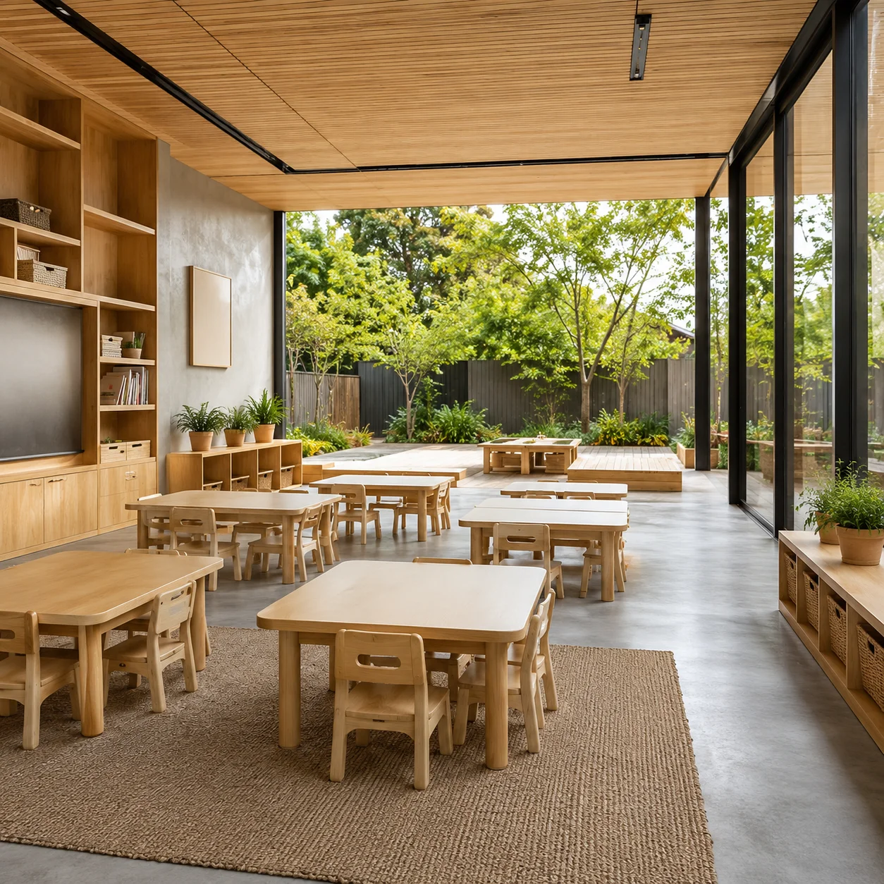 10 Minimal Classroom Layouts with Indoor-Outdoor Flow
