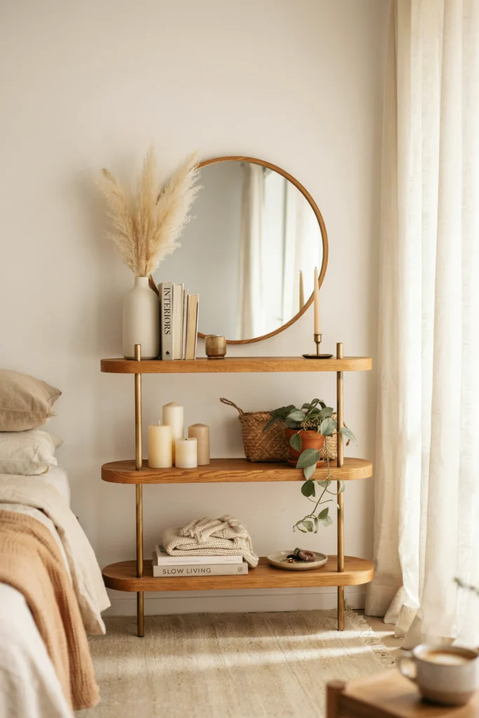 Open Shelf Vanity with Decorative Styling