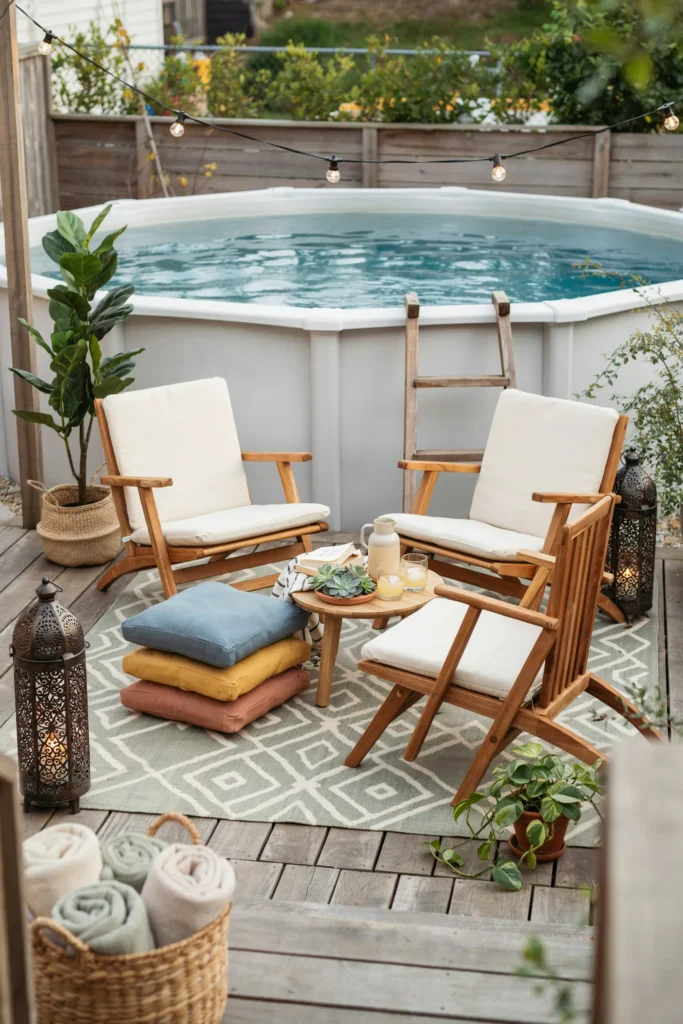 Add an Outdoor Rug and Seating Area