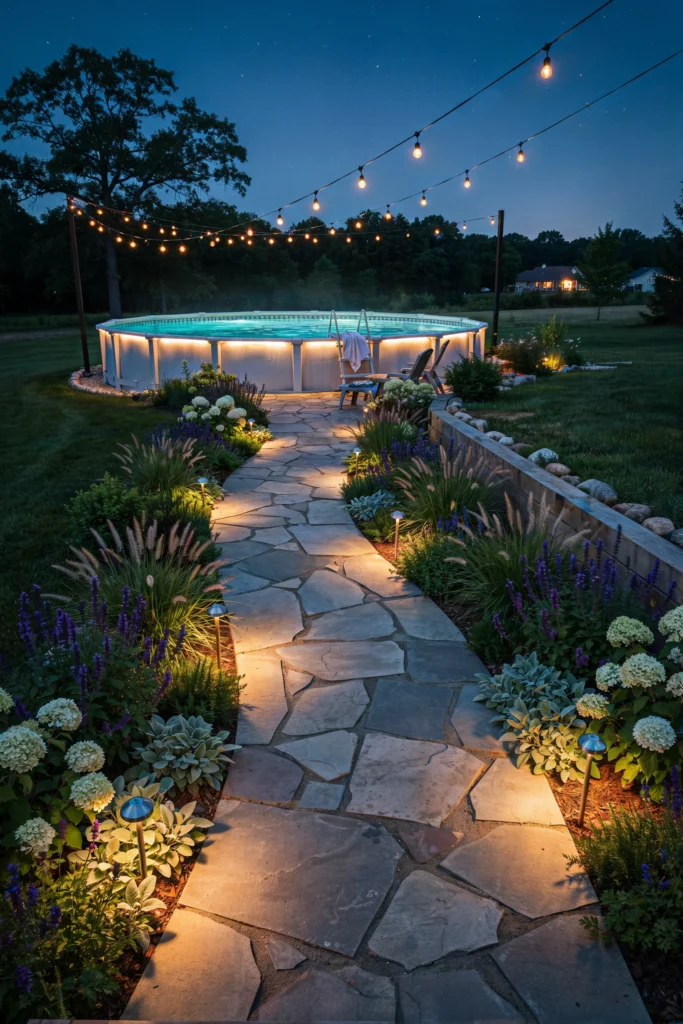Pathway Lights Leading to the Pool