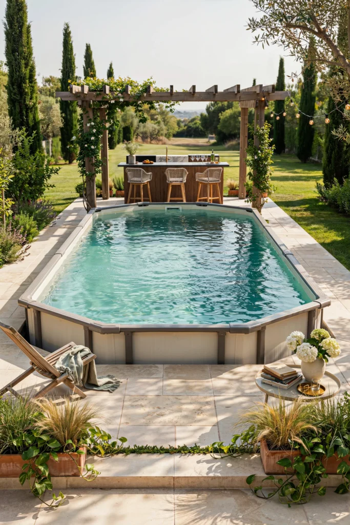 Pergola-Covered Bar