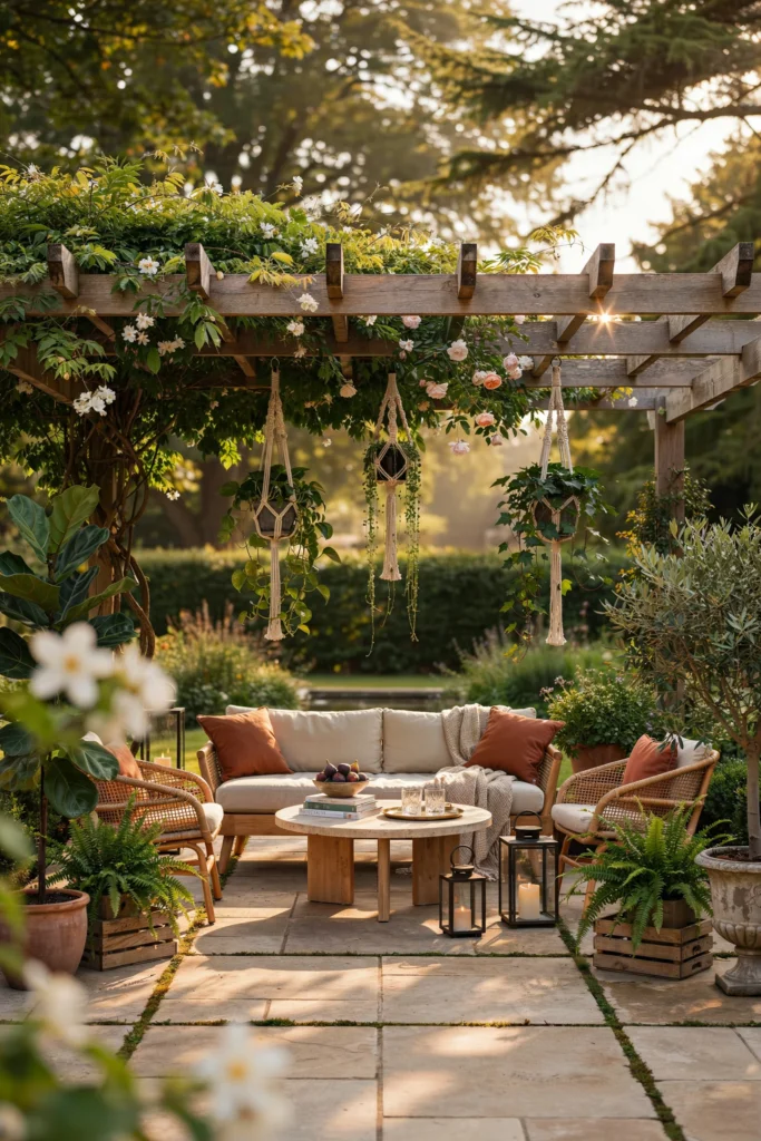 Pergola with Hanging Greenery