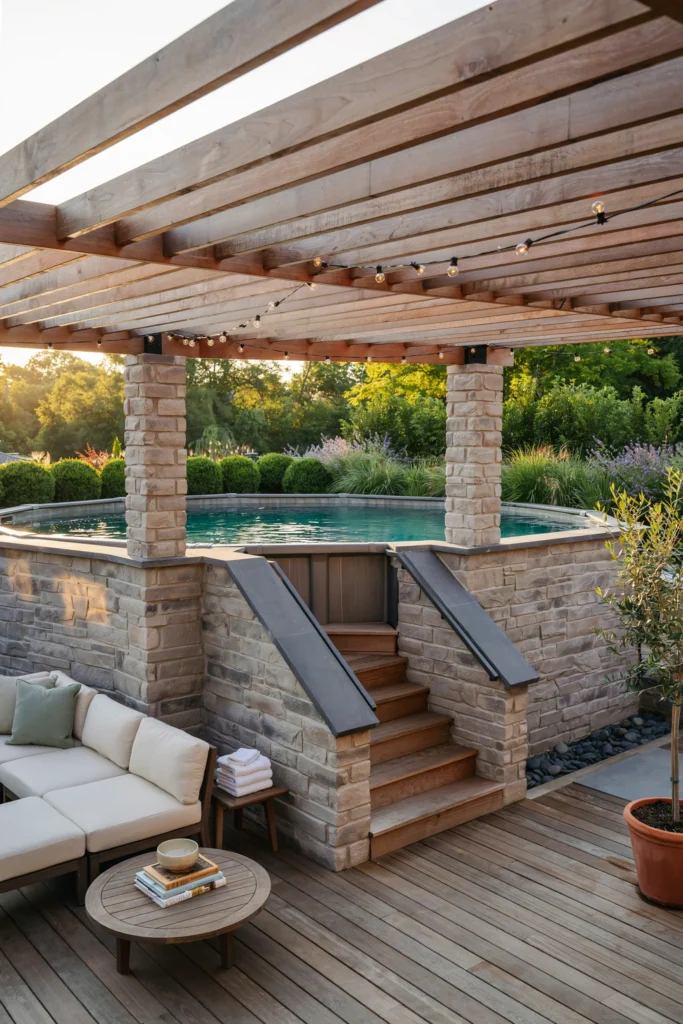 Deck With Stone Accents