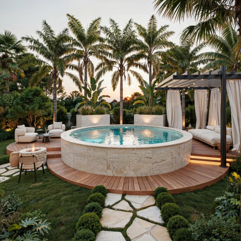 18 Round Above Ground Pool Design Ideas That Look Like Luxury Resorts