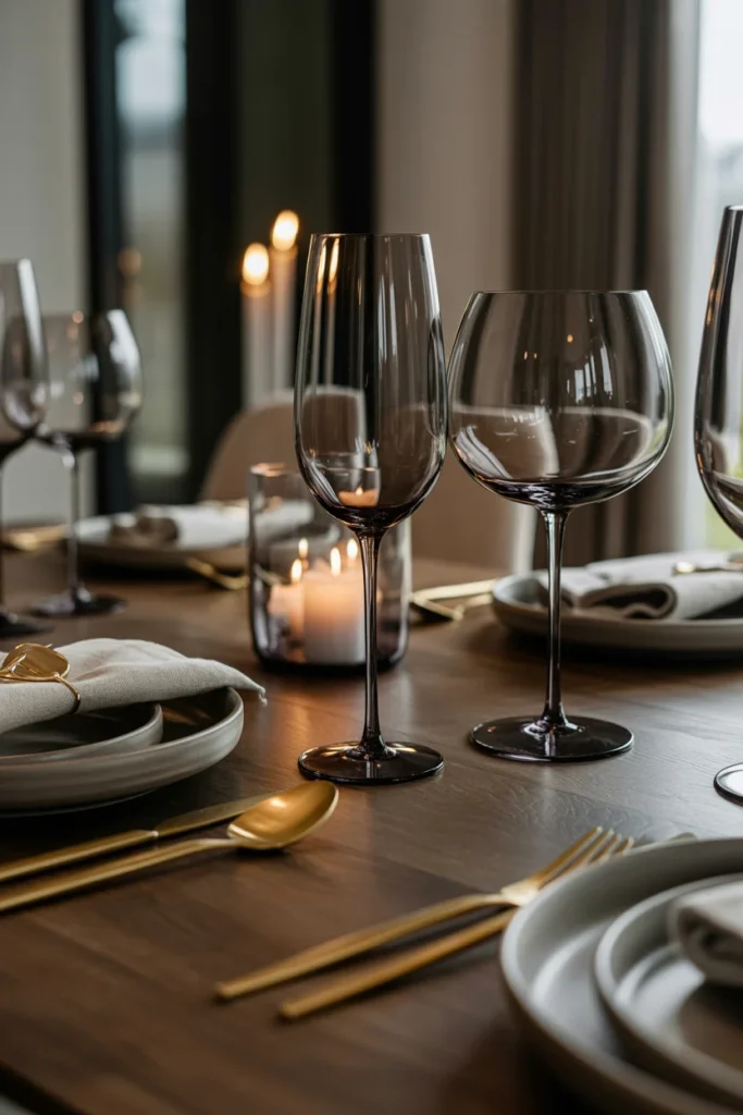 Smoky Gray Wine Glasses