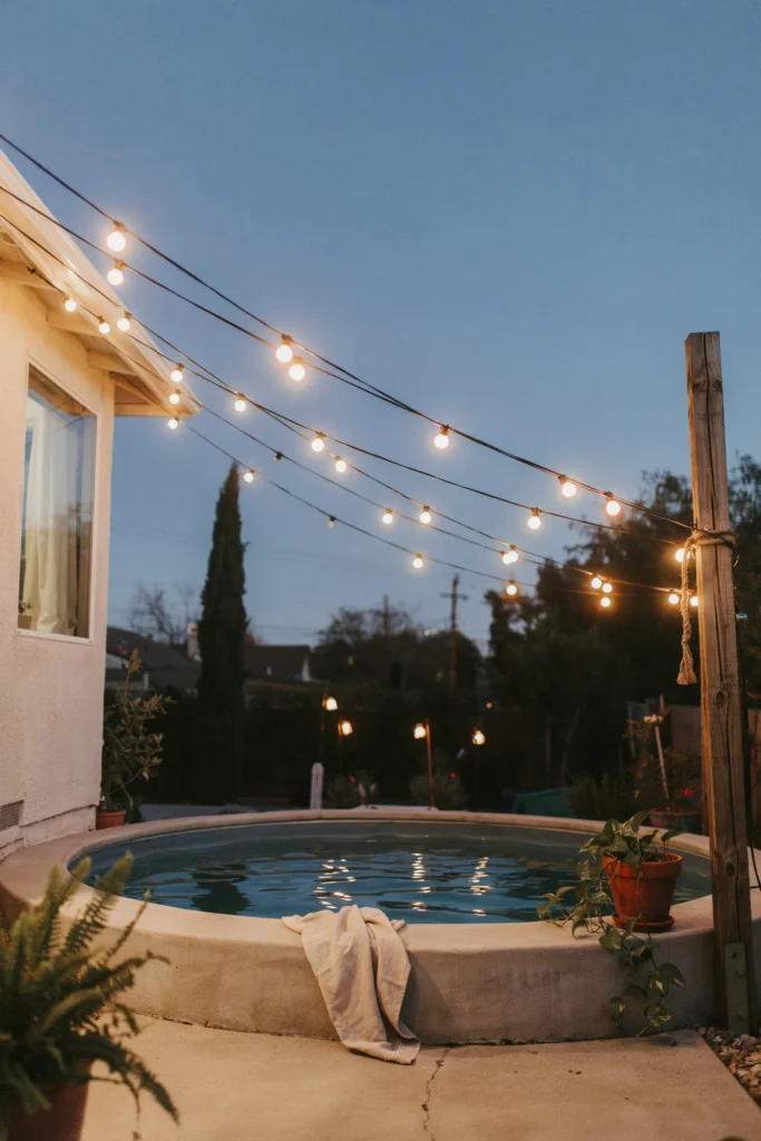 Use String Lights to Stretch the Space Visually