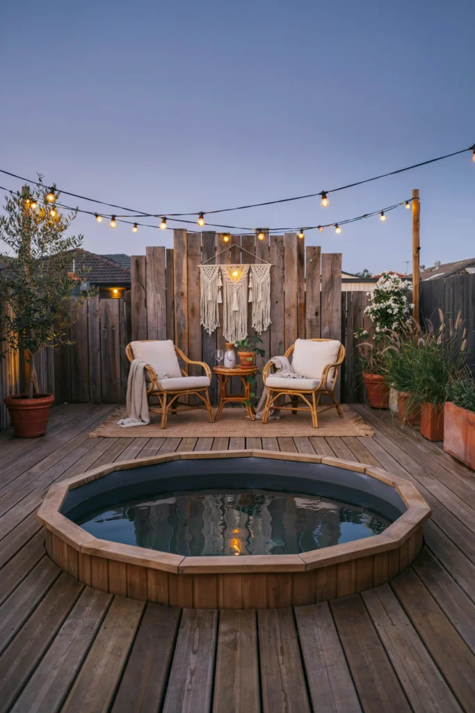 String Lights + Macramé + Woven Rugs