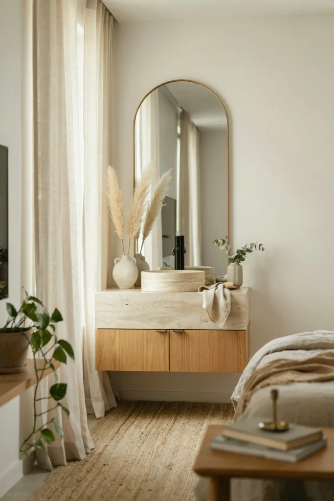 Travertine Top Vanity Unit
