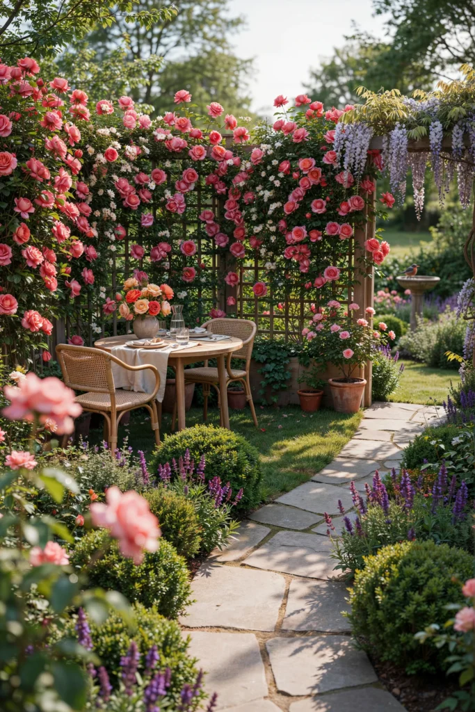 Trellis Screens with Climbing Plants