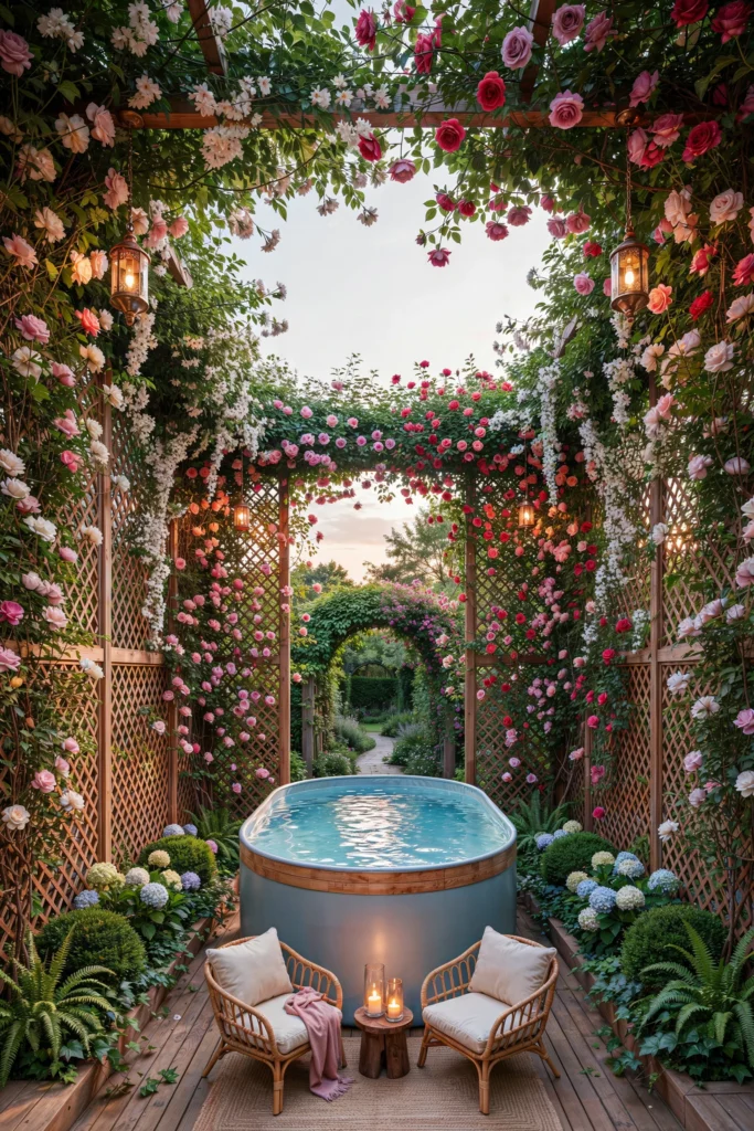 Trellis Walls with Fast-Growing Flowering Vines