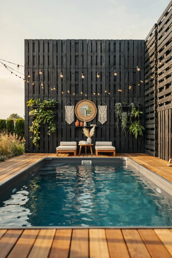 Upcycled Pallet Walls Painted Matte Black or Charcoal