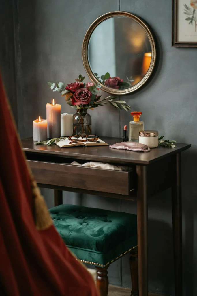 Velvet and Dark Tones Combination