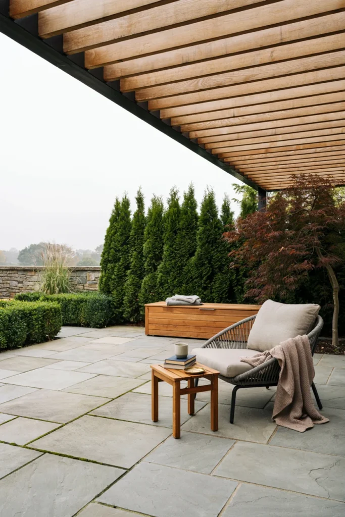 All-Season Reading Nook with Weatherproof Furniture