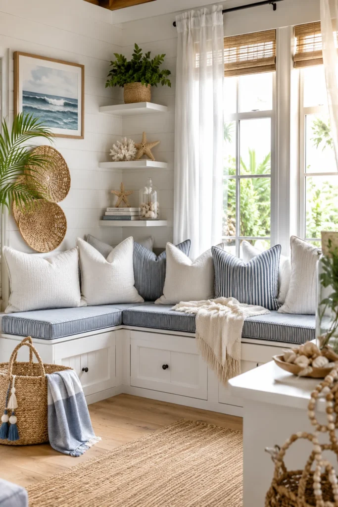 Coastal Style Storage Reading Nook