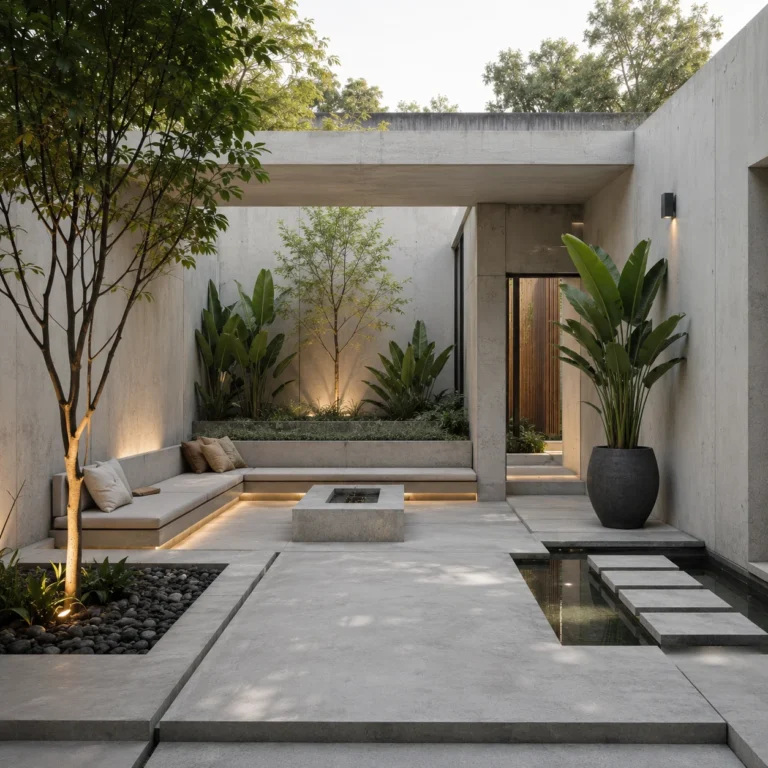 16 Concrete Courtyard Ideas That Feel Minimal and Calm