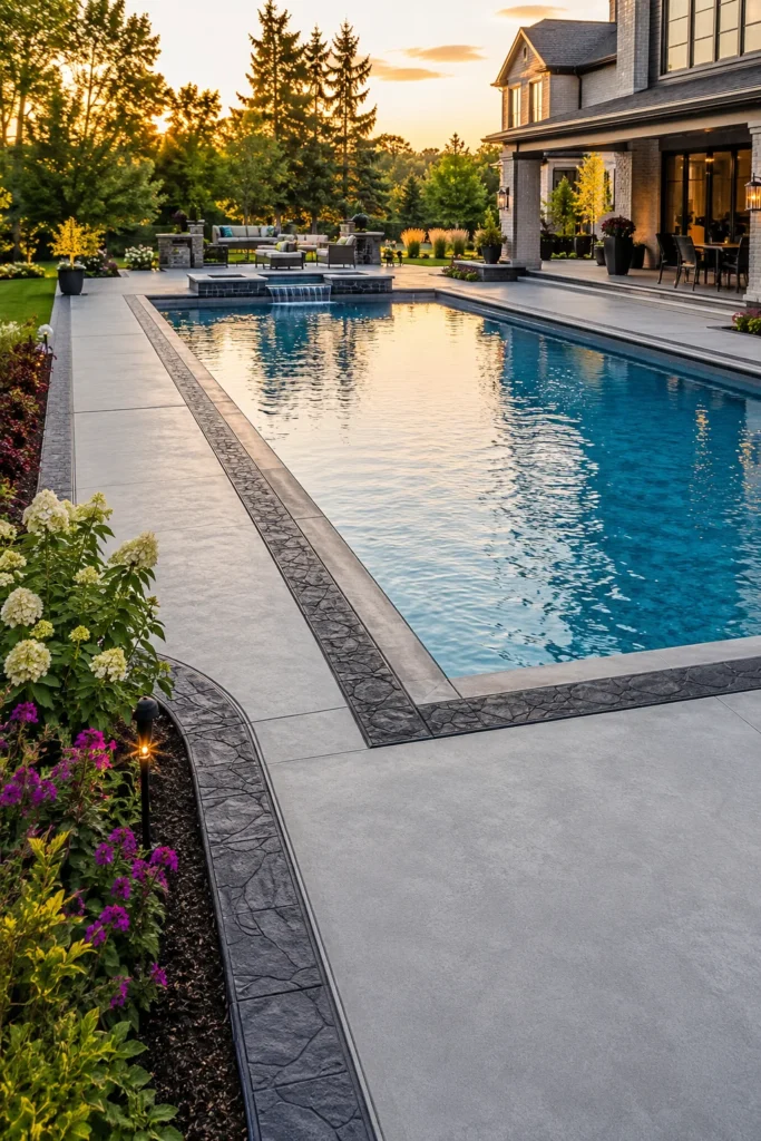 Concrete Deck With a Decorative Border