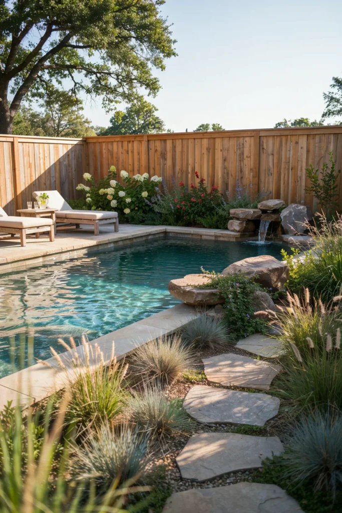 Cowboy Pool with Stylish Landscaping