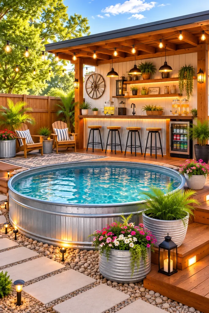 Cowboy Pool With a Poolside Bar