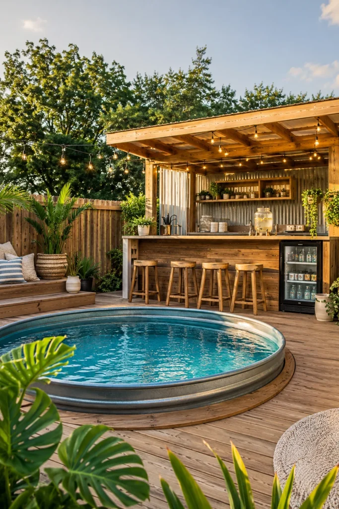 Deck Featuring a Pool Bar