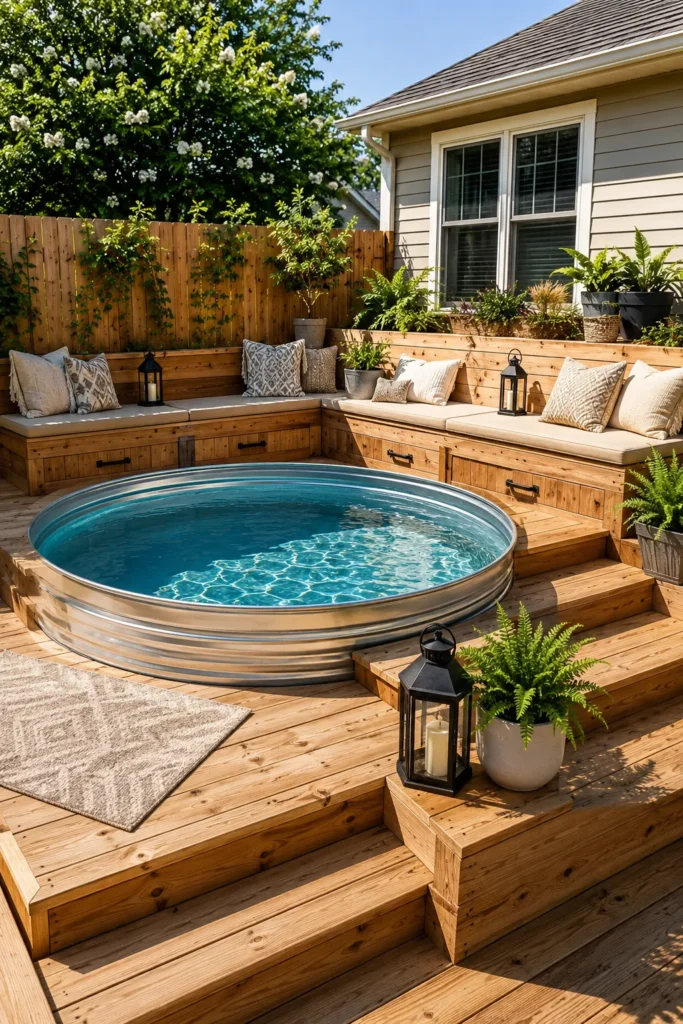Deck With Built-In Bench Seating