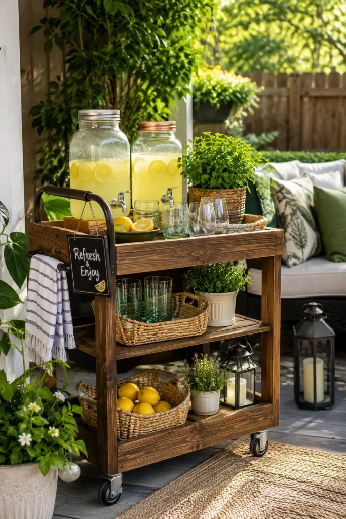 Add a DIY Outdoor Bar Cart 