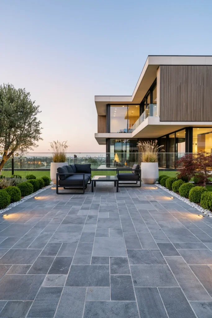 Elegant Bluestone Patio with Modern Lines