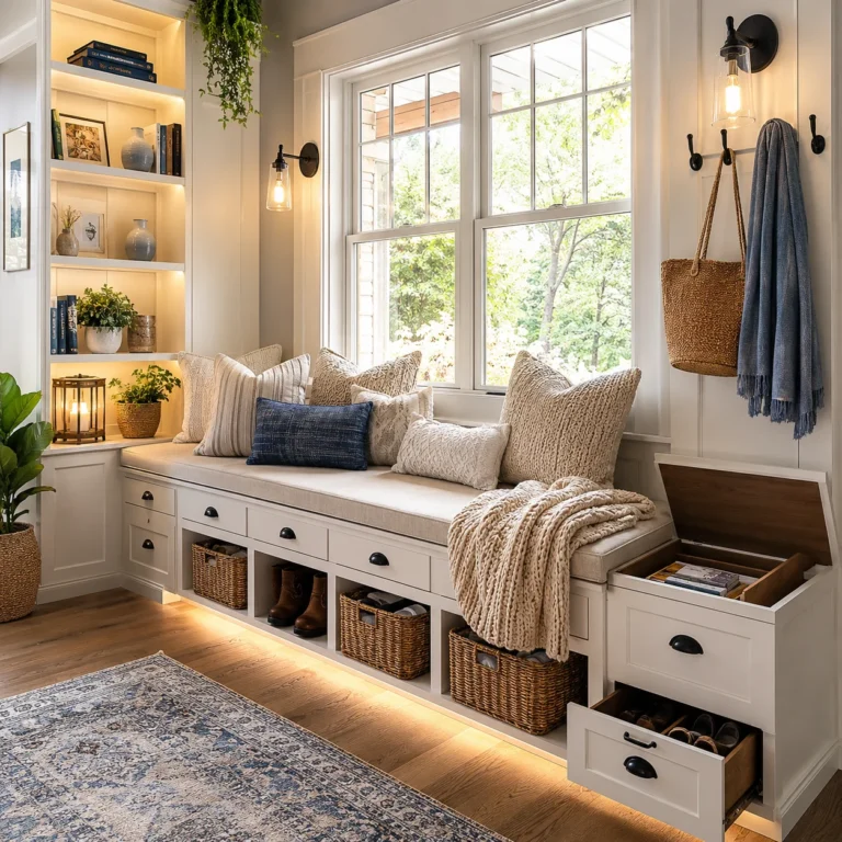 13 Entryway Reading Nooks That Double As Storage Benches
