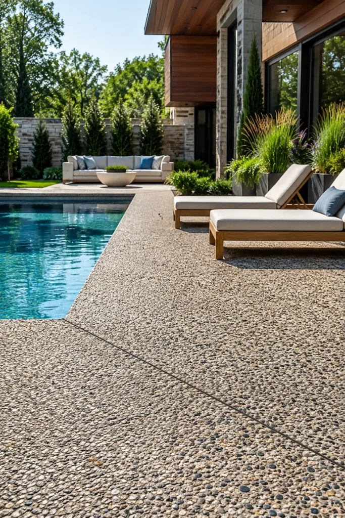 Exposed Aggregate Concrete for Texture and Grip