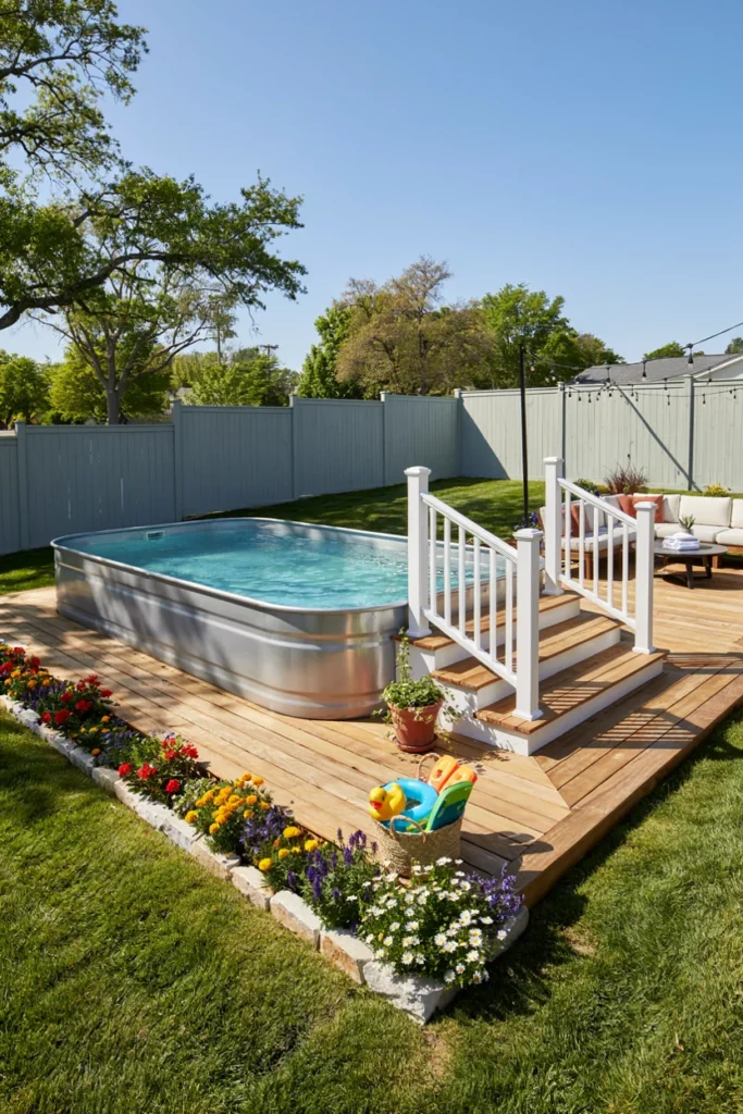 Family-Friendly Deck With Wide Stairs