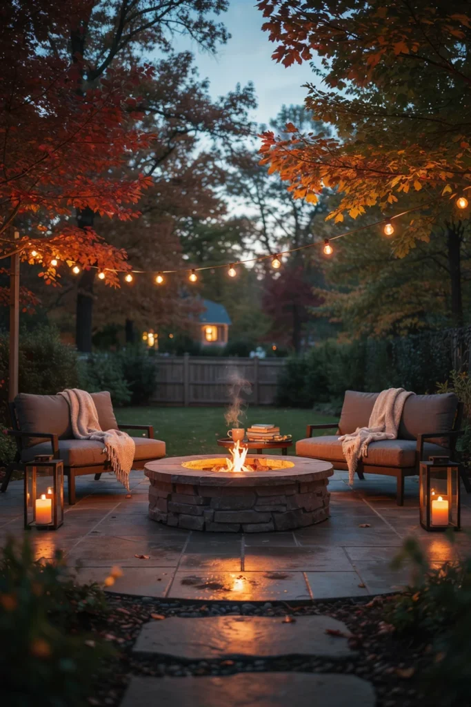 Fire Pit Reading Nook for Cool Evenings