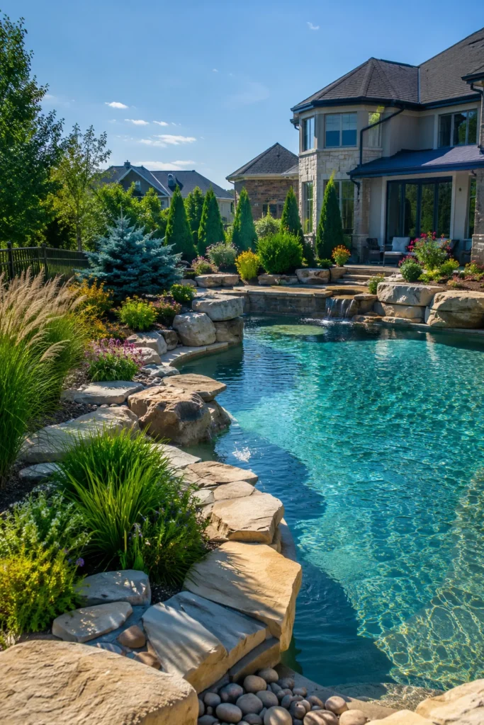 Frame the Pool With Natural Stone Borders