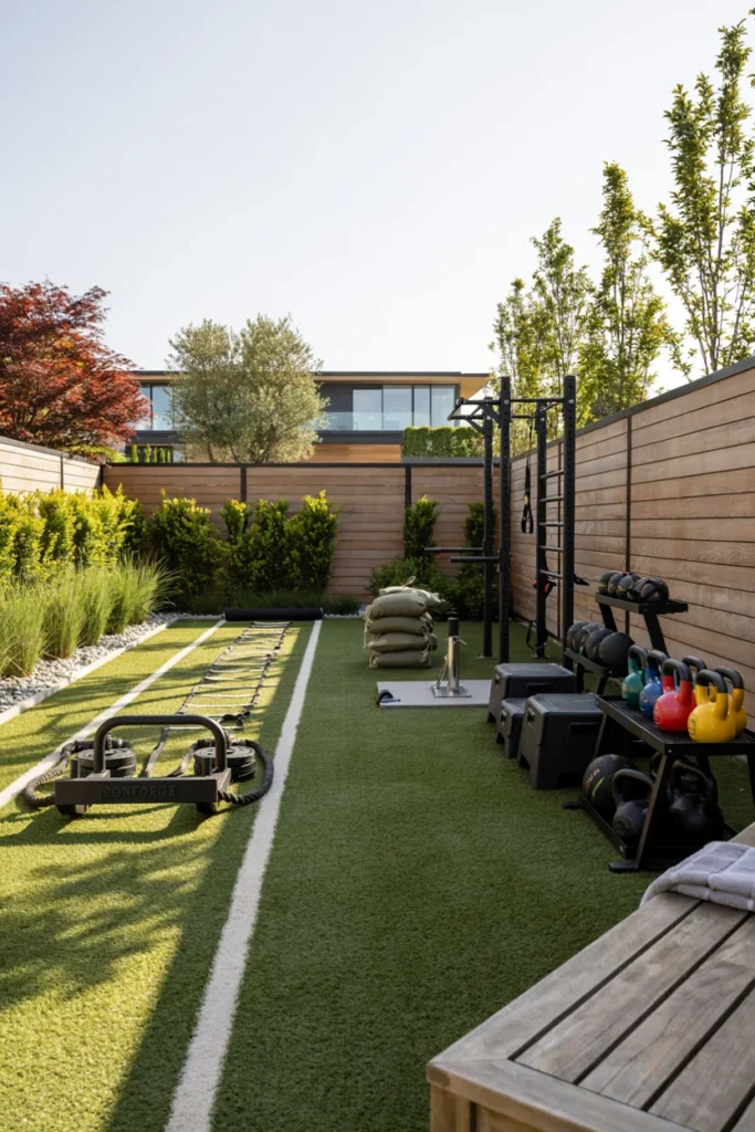 Functional Fitness Zone with Turf Sled Track