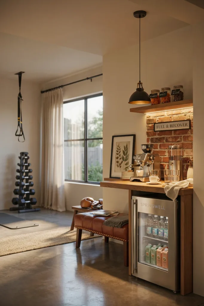 Garage Gym with Café-Style Refreshment Corner