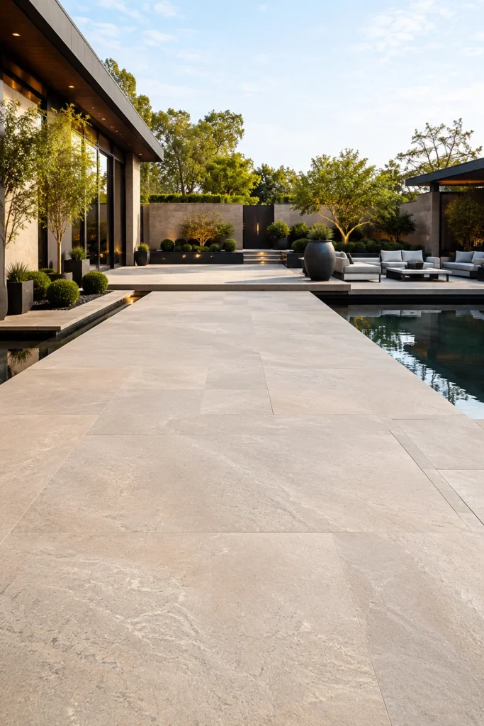 Large Stone Slab Patio for a Contemporary Look