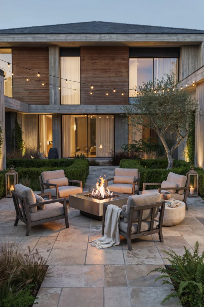 Fire Pit Conversation Circle with Luxe Seating