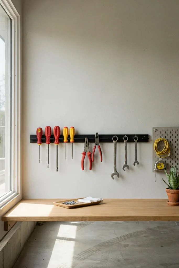 Organize Tools with a Magnetic Strip