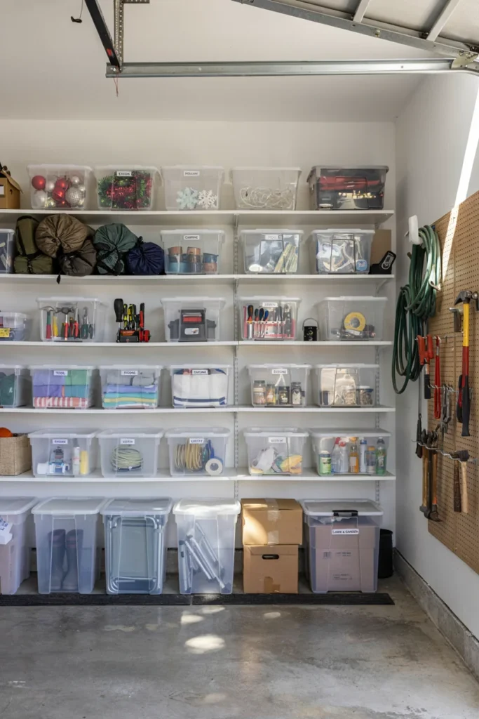 Use Matching Clear Storage Bins