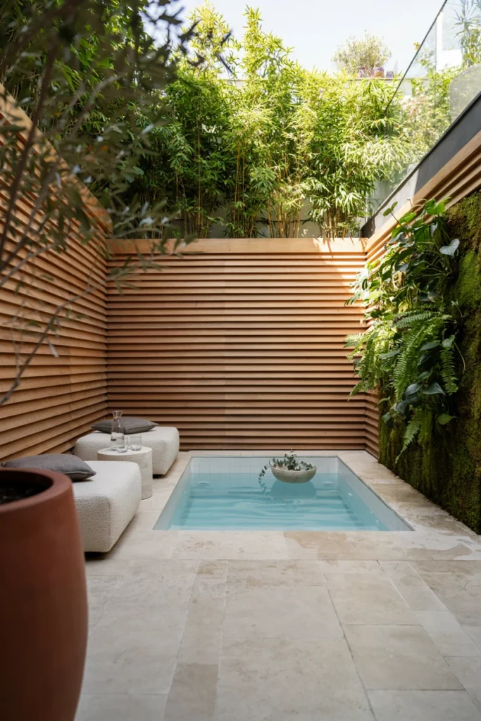 Mini Pool with Privacy Screens