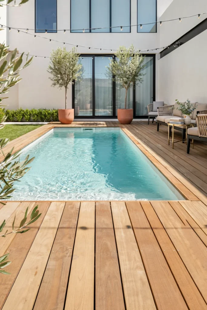 Mini Pool with a Wooden Deck