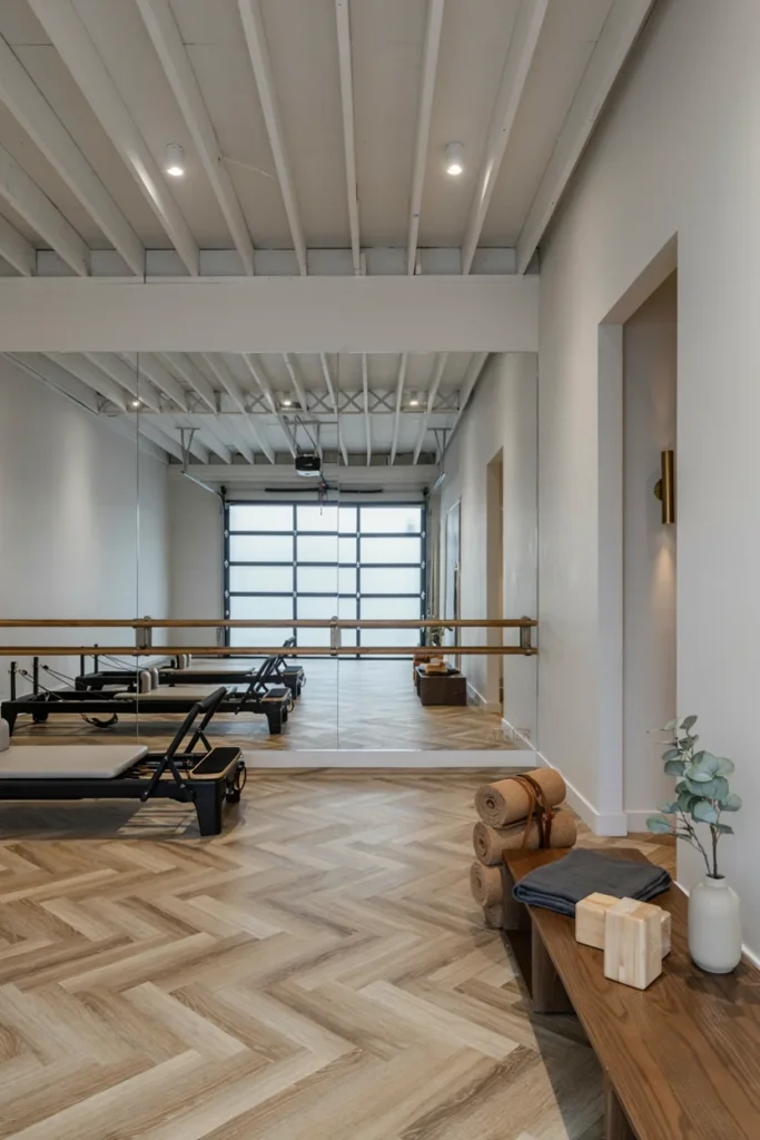 Mirror Wall Boutique Studio with Ballet Bar Touches